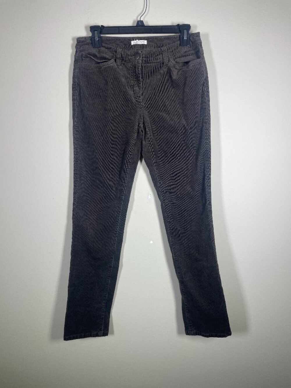 Eileen Fisher Corduroy Pants Women 6P Brown Straight Leg Stretch Cotton Blend!